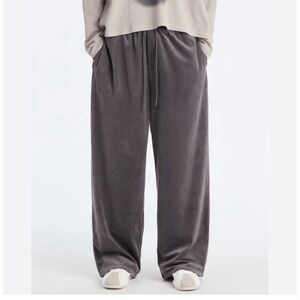House Of Harlow 1960 Women's Gray Velour Oversized Baggy Slouch Pants SzM